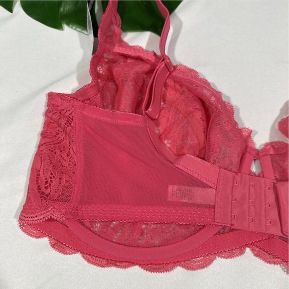 NWT Paramour‎ [ 40H ] Peridot Unlined Lace Bra in Honeysuckle Pink - Picture 12 of 16